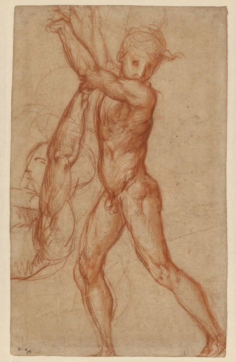 Study of a Nude Boy, Partial Figure Study (recto); Study of a Seated Man (verso)