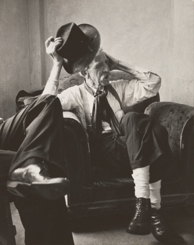 Former Governor "Alfalfa Bill" Murray, a Veteran of Oklahoma Politics, Resting up for a Campaign Speech. Yukon, OK