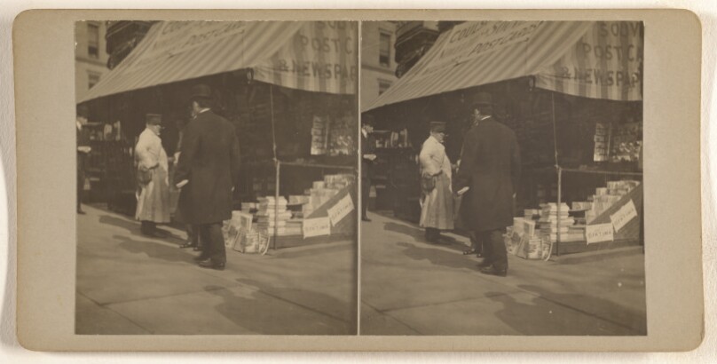 [Newspaper stand, Albany, N.Y.]