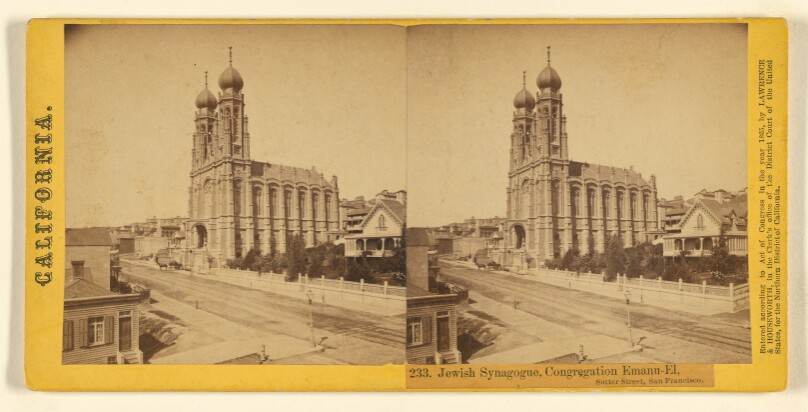Jewish Synagogue, Congregational Emanu-El, Sutter Street, San Francisco.