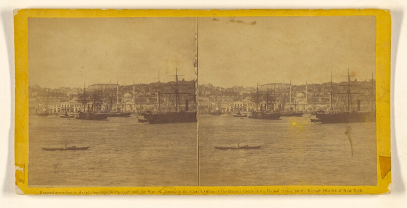 Constantinople. From on board the vessel while at anchor in the mouth of the Golden Horn. Looking north. A triumph of photography.