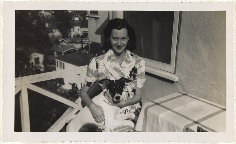 [Woman with dog]