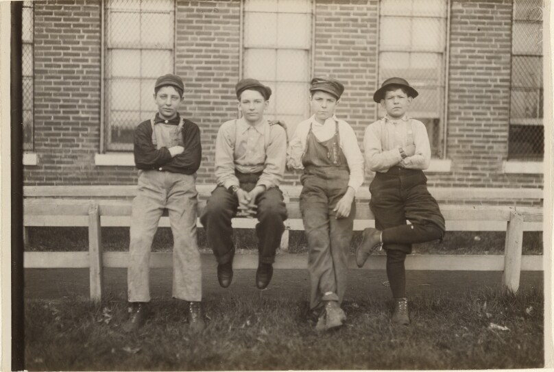 [Group of boys who work at the Brown Shoe Factory, Moberly, Missouri]