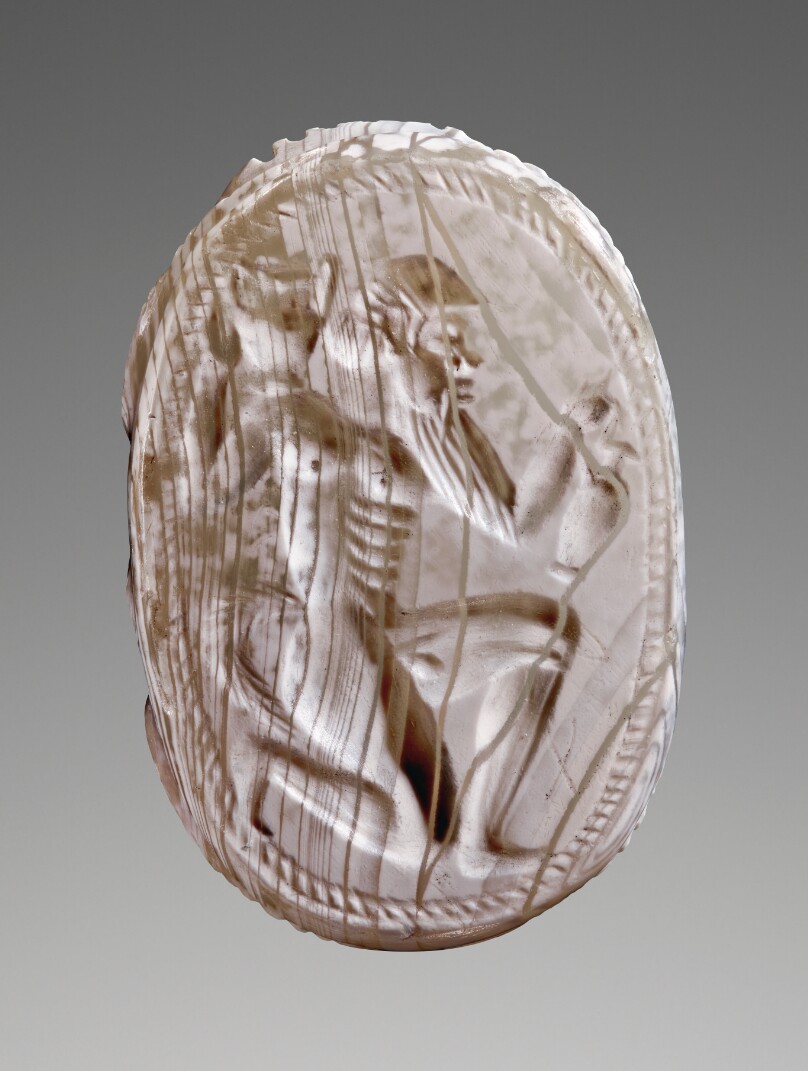 Engraved Scarab with Kneeling Satyr