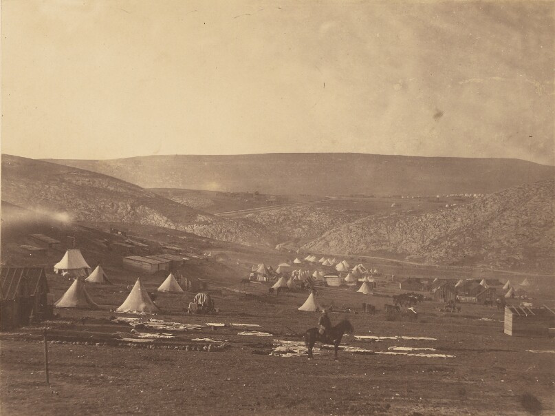 Cavalry Camp, Balaklava, looking towards the Plateau of Sebastopol.
