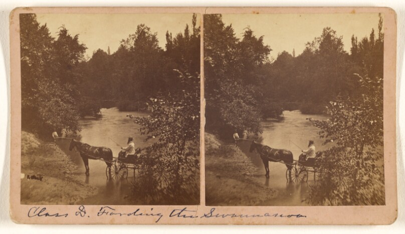 [Fording the Swannanoa River, North Carolina]