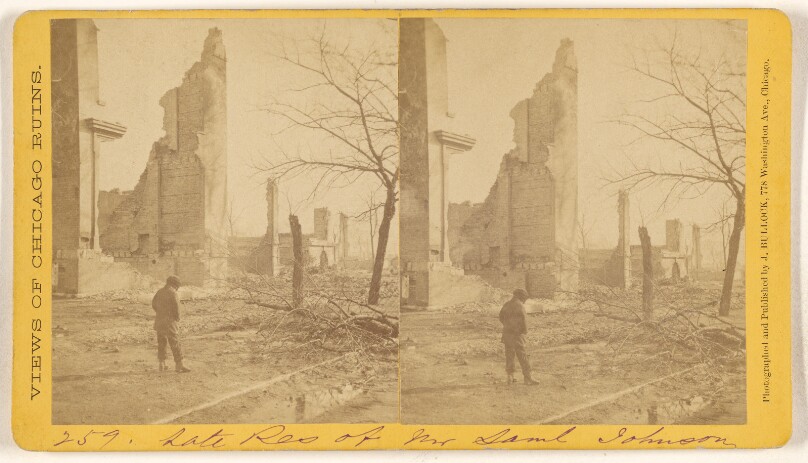 [Late Residence of Mr. Samuel Johnson, Ruins of the Chicago Fire, 1871]