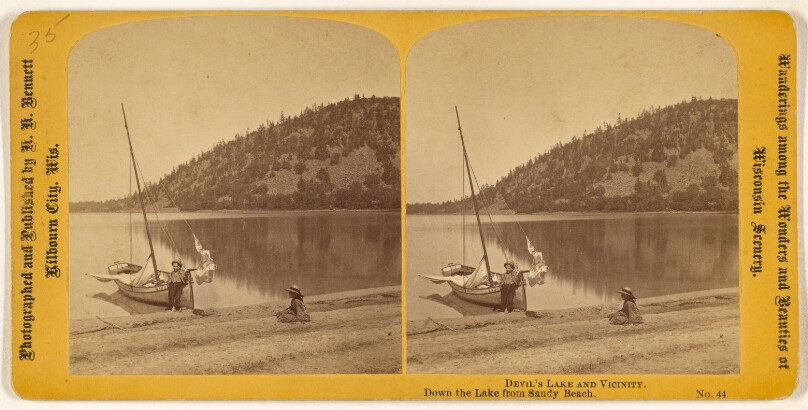 Down the Lake from Sandy Beach. [Devil's Lake, Wisconsin]