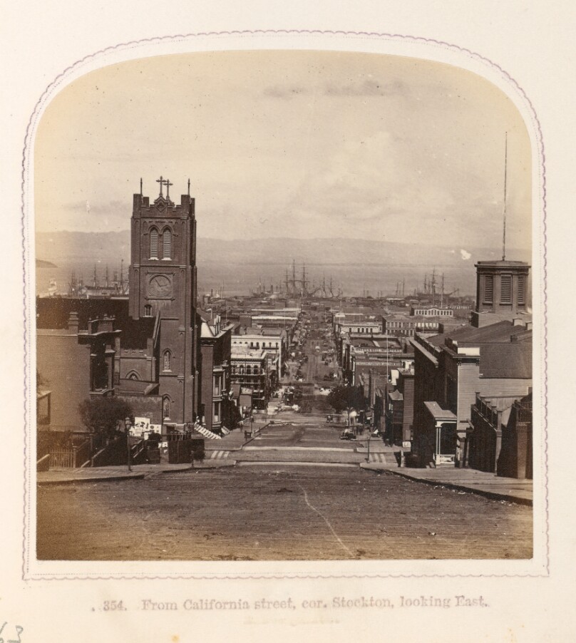 From California Street, cor. Stockton, Looking East