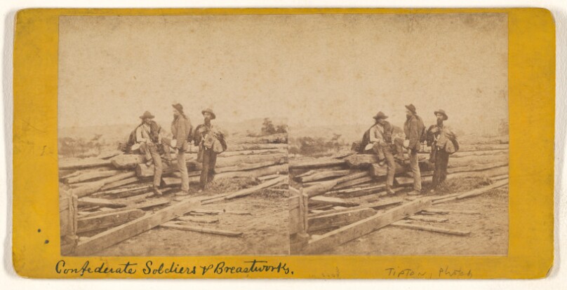 Confederate Soldiers and Breastworks.