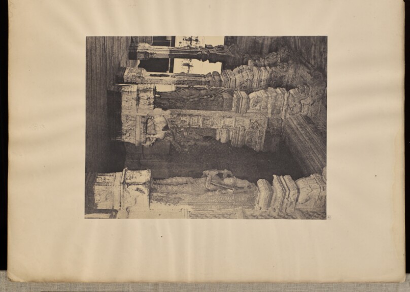 Madura. Trimul Naik's Choultry, Entrance from Portico to Central Nave from Outside.
