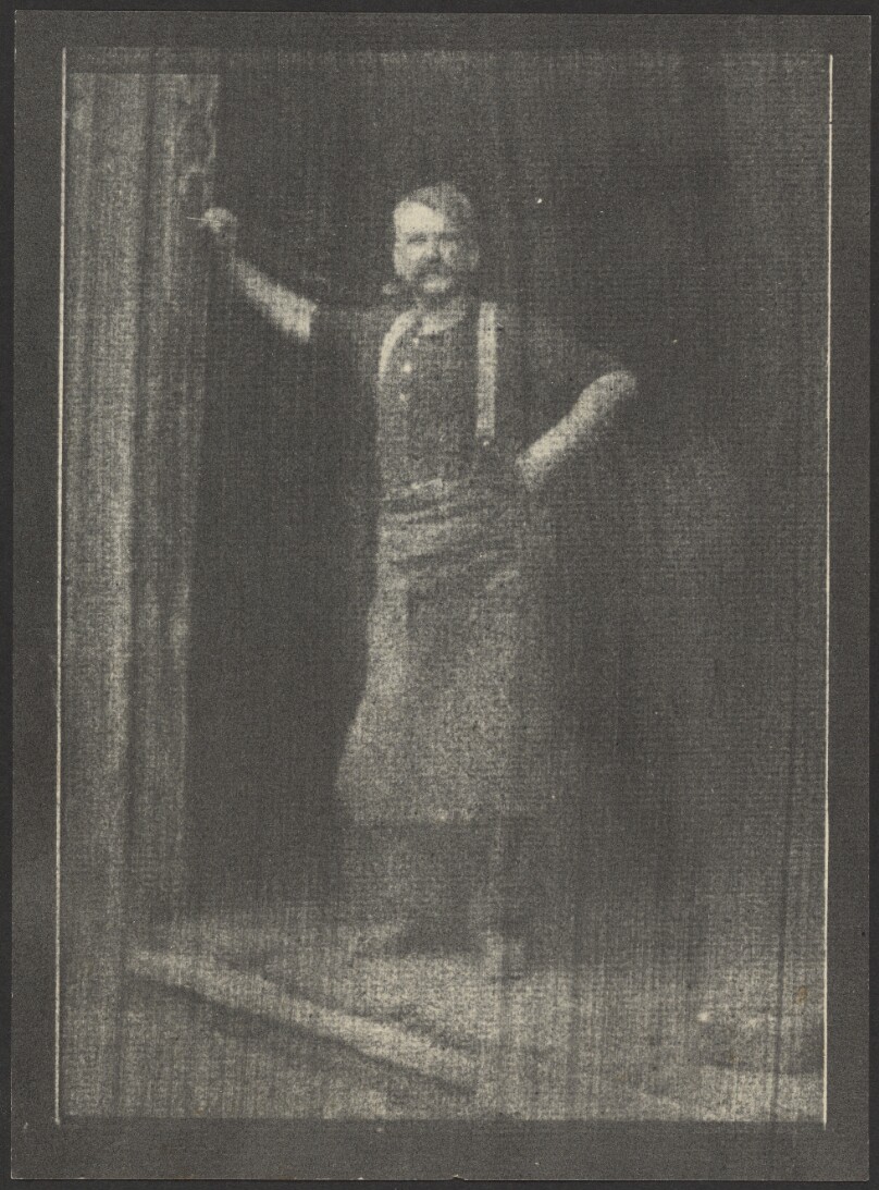 [Blacksmith Standing in Doorway, Pipe in Mouth]