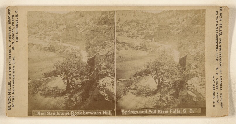 Red Sandstone Rock between Hot Springs and Fall River Falls, S.D.