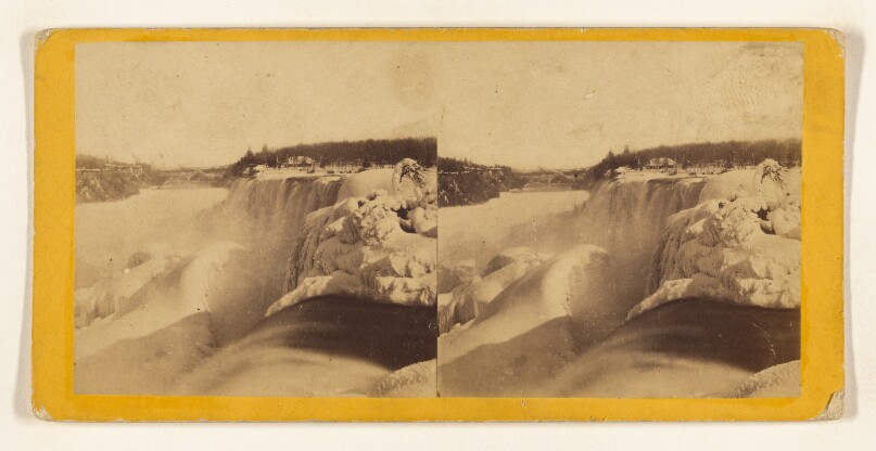 Niagara in Winter. American Fall from the Hog's Back, Showing the Heavy Ice Mounds.