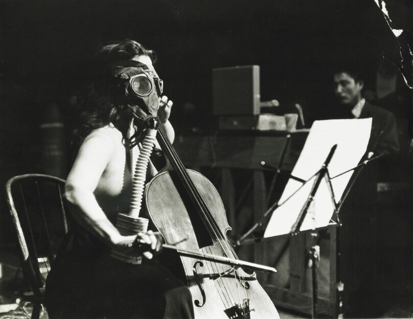 Charlotte Moorman Playing a John Cage Piece
