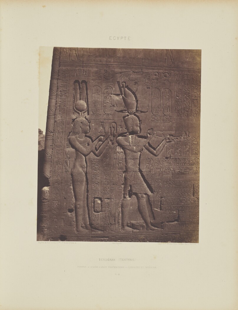 Dendérah (Tentyris). Temple d'Athôr - Face Postérieure - Cléopatre et Cæsarion