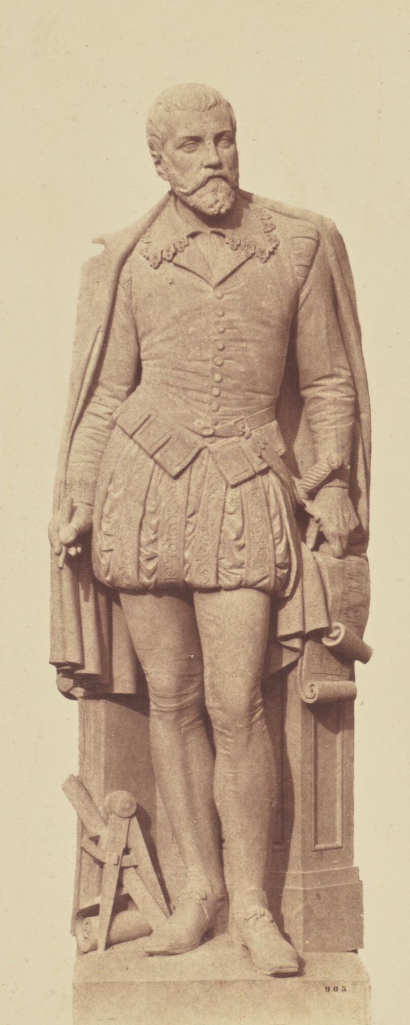 ["Androuet du Cerceau", Statue by Georges Diébolt, Decoration of the Louvre, Paris]