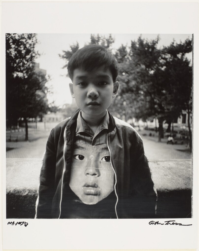 Boy and Cut-Out Face, New York, New York