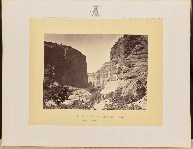 Head of Cañon de Chelle, Looking Down, Walls about 1200 Feet in Height