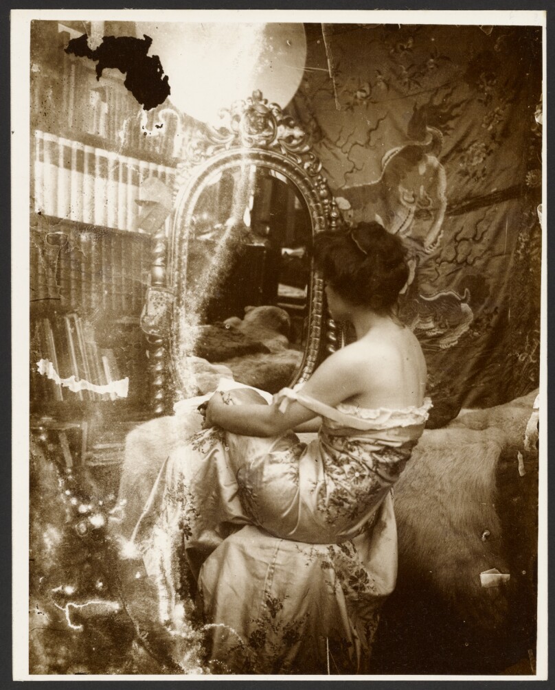 [Female Model Seated in Front of a Mirror, Paris]