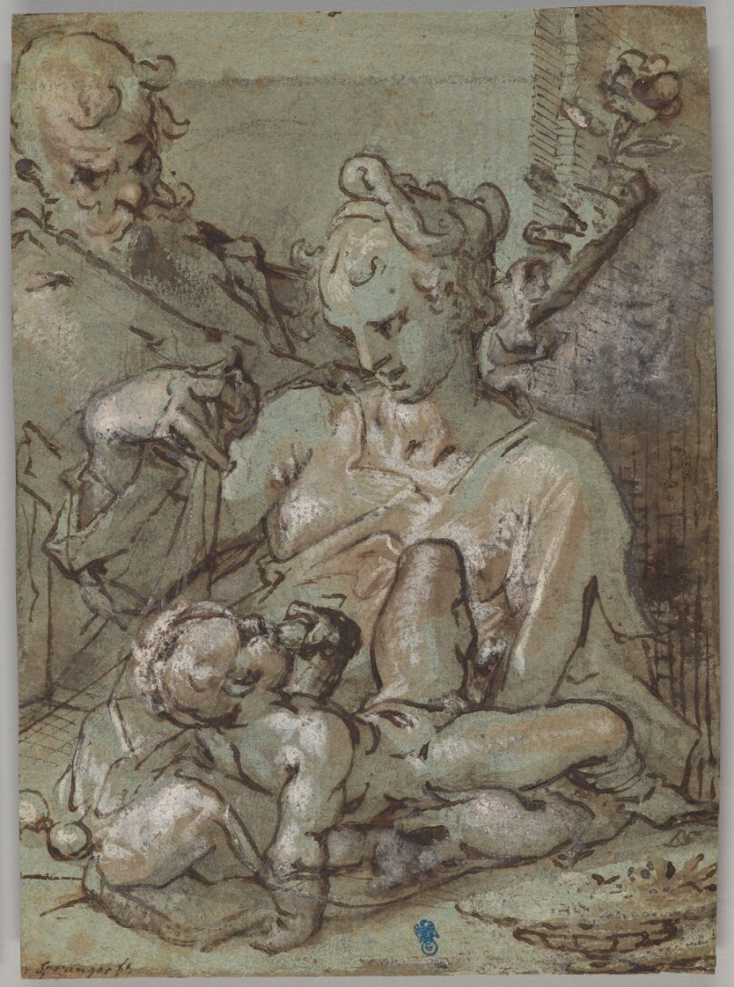 The Holy Family with Saint Joseph Holding the Rose