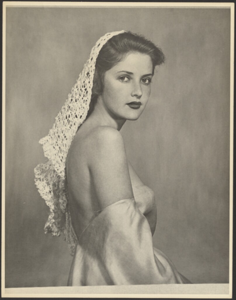 [Portrait of woman with veil]
