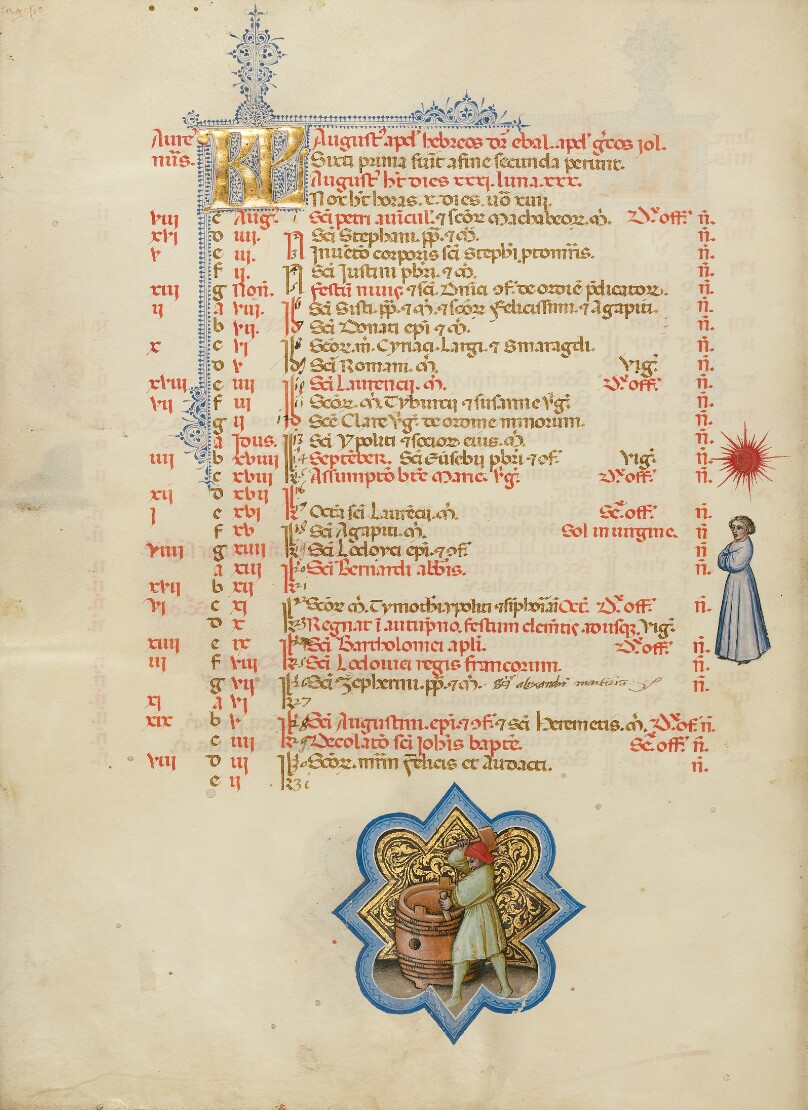 A Man Making a Barrel; Zodiacal Sign of Virgo
