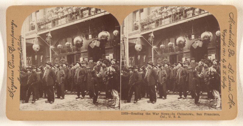 Reading the War News - In Chinatown, San Francisco, Cal., U.S.A.