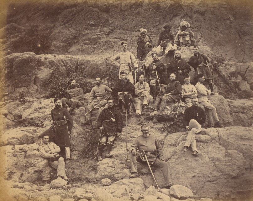 Officers Her Majesty's 51st Regiment on Sultan Tarra, showing different Services Uniforms worn