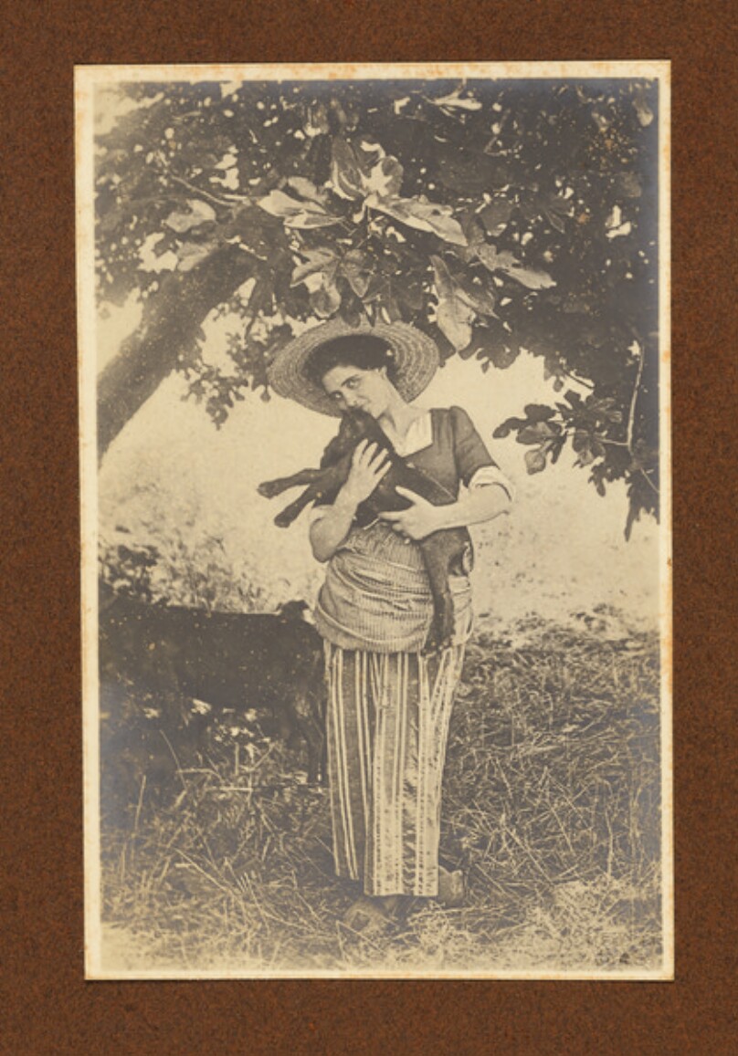 [Farmgirl with Calf]