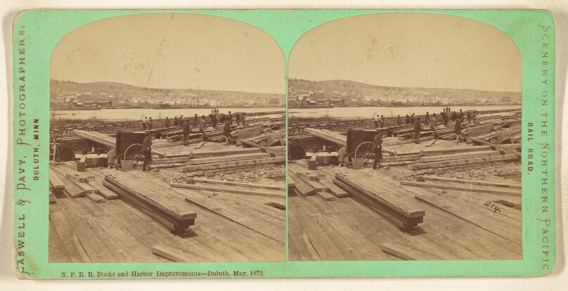 N.P.R.R. Docks and Harbor Improvements - Duluth, May, 1872.