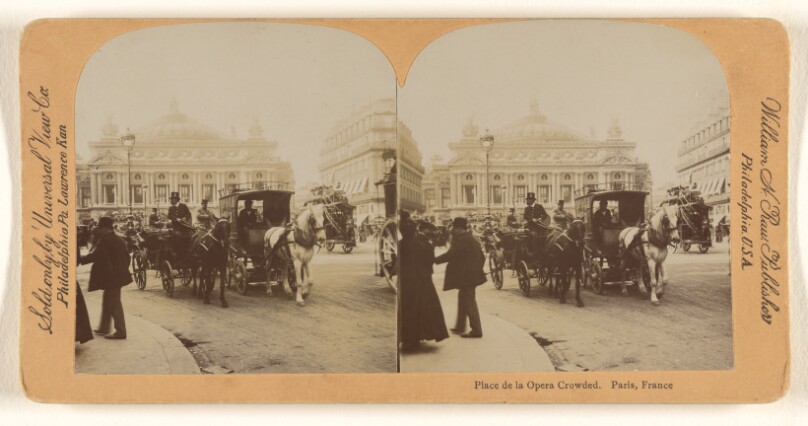 Place de la Opera Crowded. Paris, France.