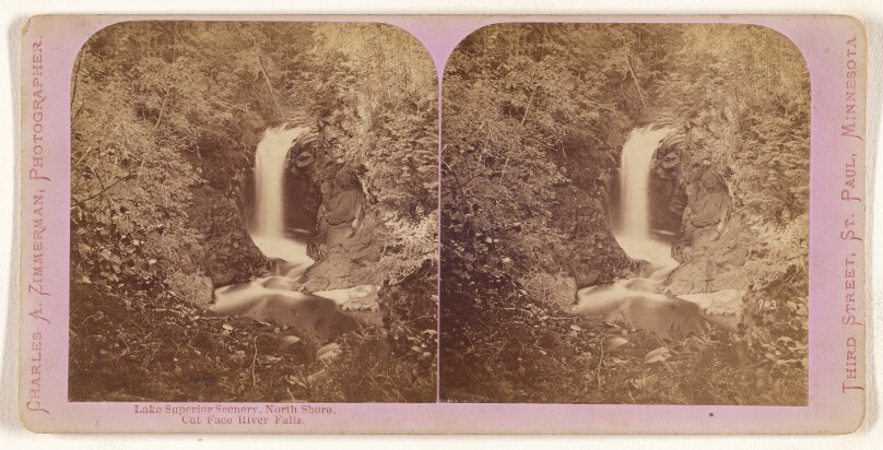 Lake Superior Scenery. North Shore. Cut Face River Falls.