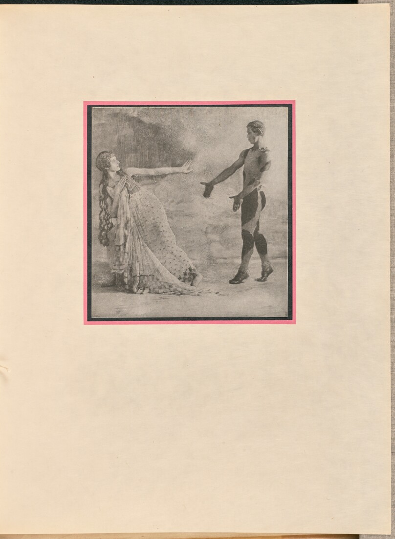 [Waslaw Nijinsky as the Faun and a female dancer as a nymph]
