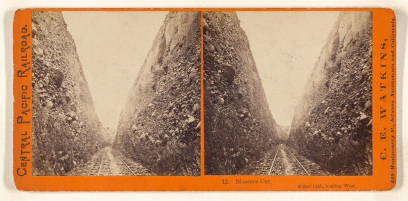Bloomer Cut, 63 feet high, looking West.