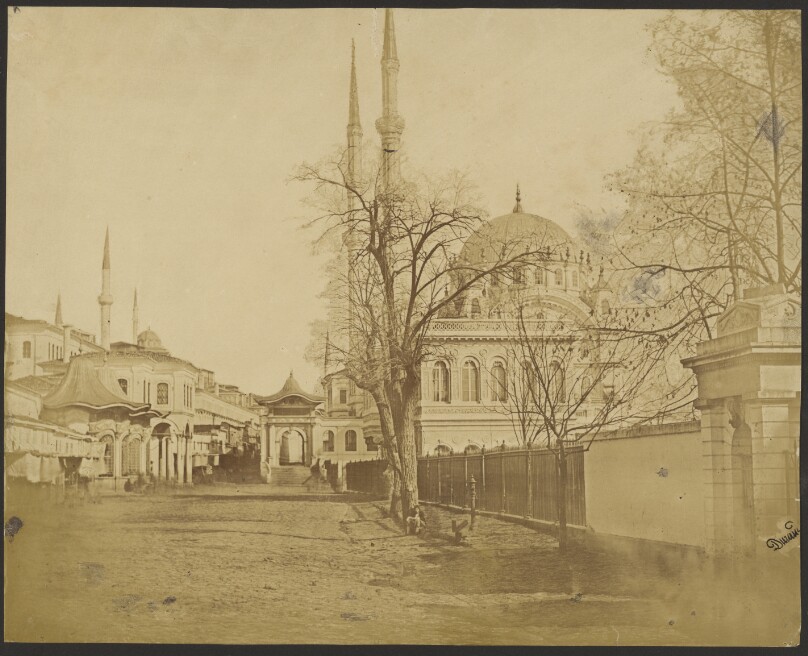 [Street scene with domed building]