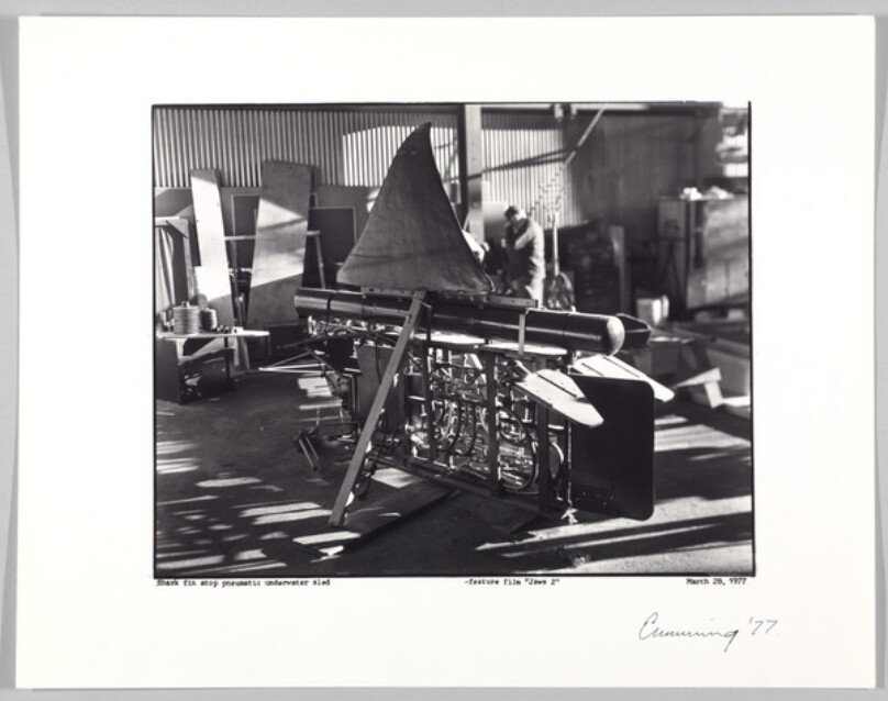 Shark Fin atop Pneumatic Underwater Sled, feature film, "Jaws 2"