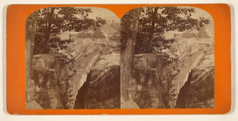Looking through cleft in Prospect Rock. [Mauch Chunk, Pa.]
