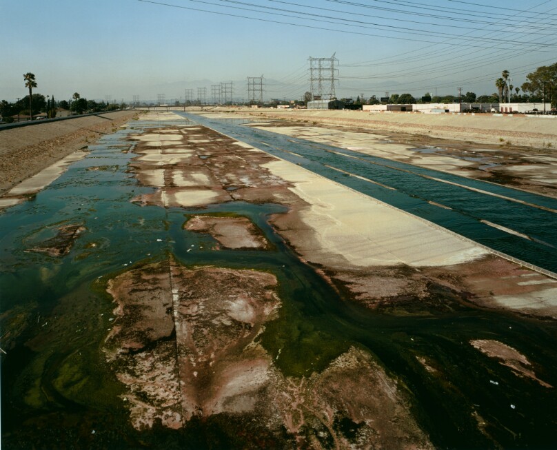 The Los Angeles River from the Florence Avenue Bridge, Bell