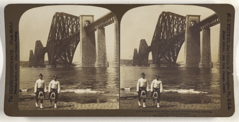 The Great Forth Bridge, one and a half miles long, spanning the Firth of Forth, Scotland.