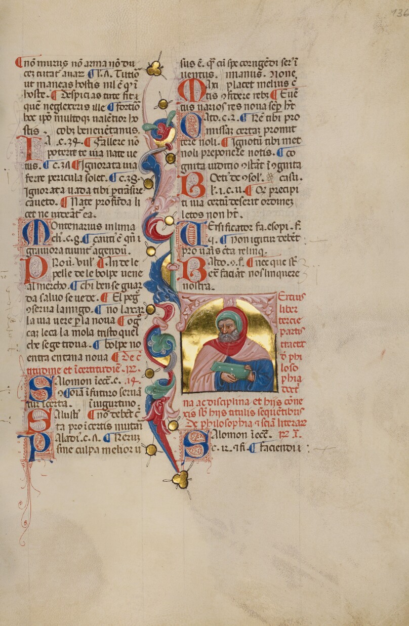 Initial T: Bust Portrait of a Bearded Man
