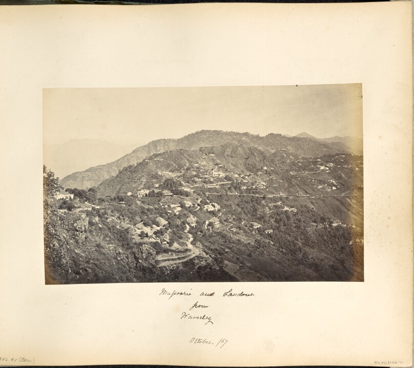 Panoramic View of Mussoorie and Landour, from Waverly Hill, with part of the Snowy Range