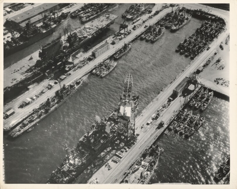 Ships in dock at Pearl Harbor