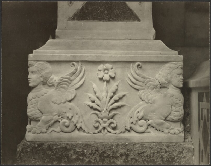 Ornamental details by assistants of Antonio Rossellino.