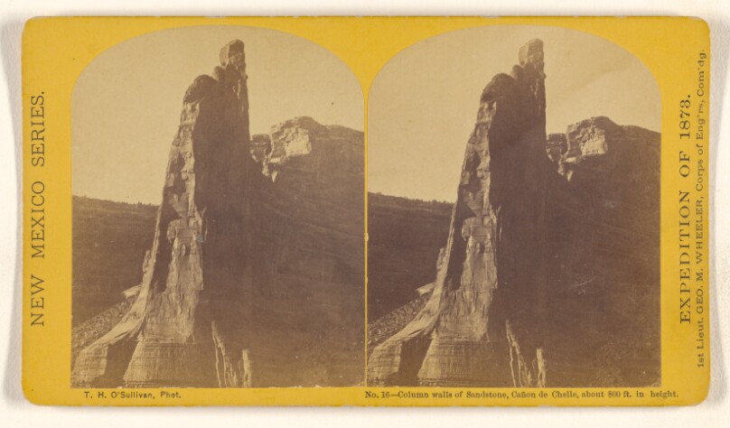 Column walls of Sandstone, Canon de Chelle, about 800 ft. in height.