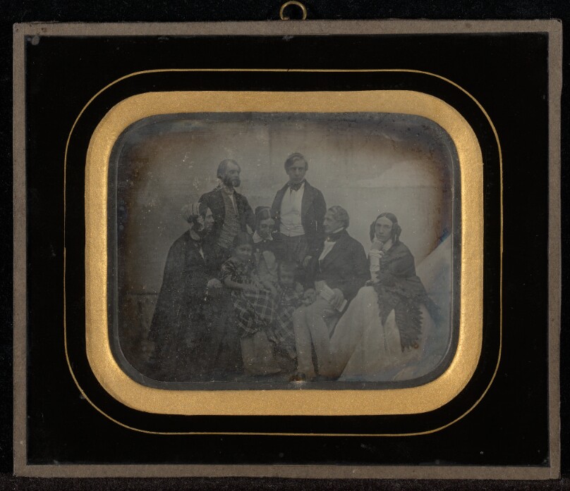 [Group portrait of eight including M. & Mme. Eynard]