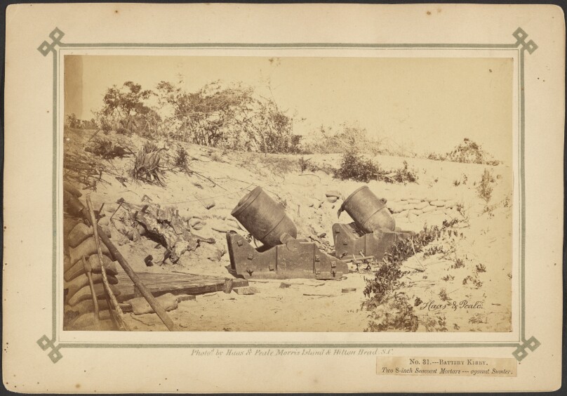 Battery Kirby, two 8-inch Seacoast Mortars, against Sumter