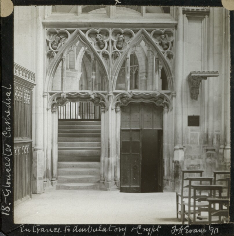 Gloucester. Cathedral. Entrance to Ambulatory & Crypt.