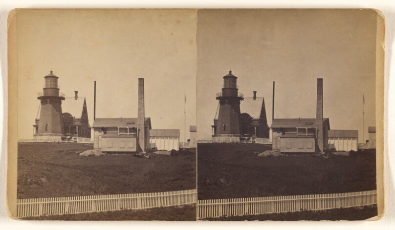 South Light and Fog Horn from Bluff. [Block Island, Providence, Rhode Island]