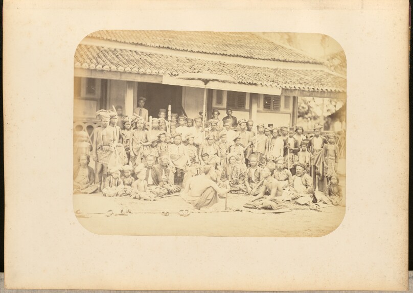 [Group portrait of a traditional Malay court of justice]